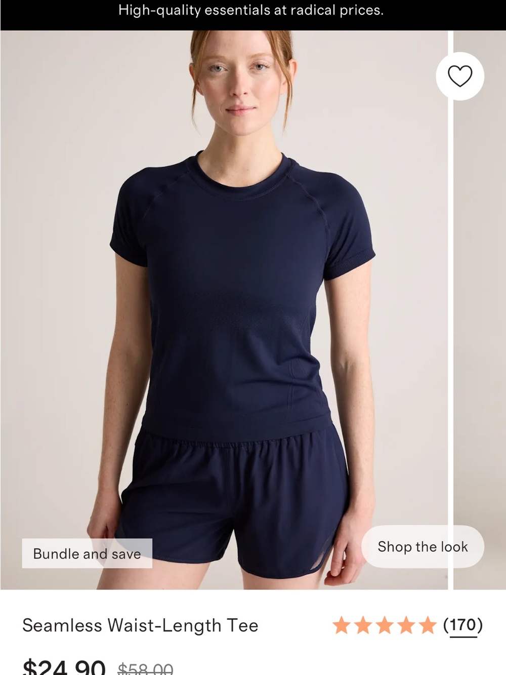 Set of 3 - Quince Seamless Waist-Length Tee - Women's SS (navy, black, white)